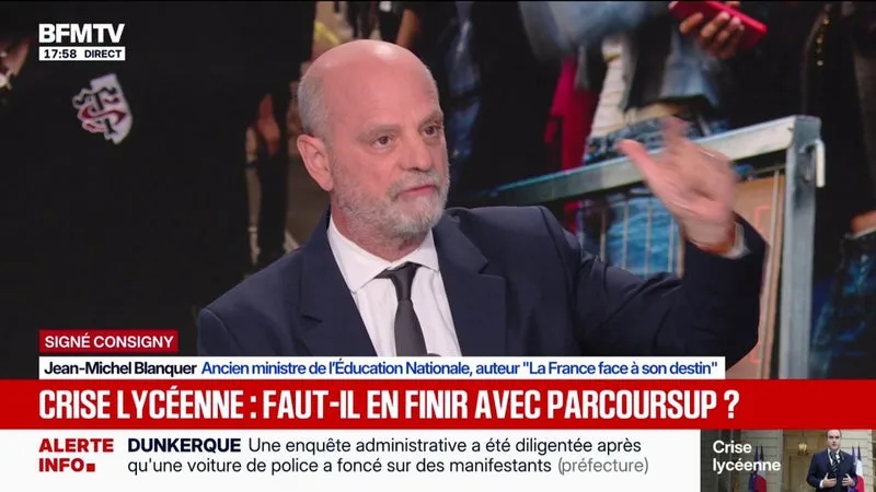 PARCOURSUP: « C’EST INCONTESTABLEMENT UNE AMÉLIORATION PAR RAPPORT À CE QU’IL Y AVAIT AVANT », ESTIME JEAN-MICHEL BLANQUER, ANCIEN MINISTRE DE L’ÉDUCATION NATIONALE