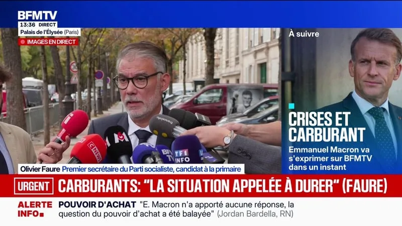 CARBURANTS: « IL FAUT QUE LES AIDES SOIENT AUTOMATIQUES ET DOUBLÉES », EXIGE OLIVIER FAURE, CANDIDAT À LA PRIMAIRE SOCIO-DÉMOCRATE