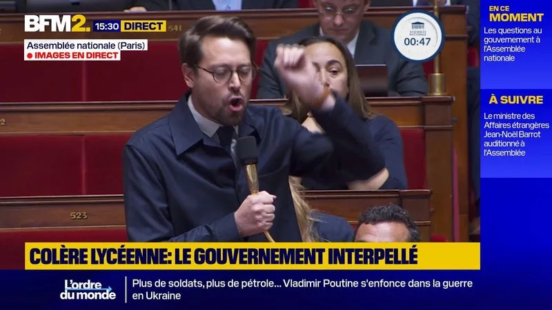 « DES ACCIDENTS ? MAIS ENFIN VOUS ÊTES DEVENU FOU »: LE DÉPUTÉ BENJAMIN LUCAS-LUNDY INTERPELLE LE 1ER MINISTRE SUR LES JEUNES BLESSÉS LORS DES MOBILISATIONS LYCÉENNES
