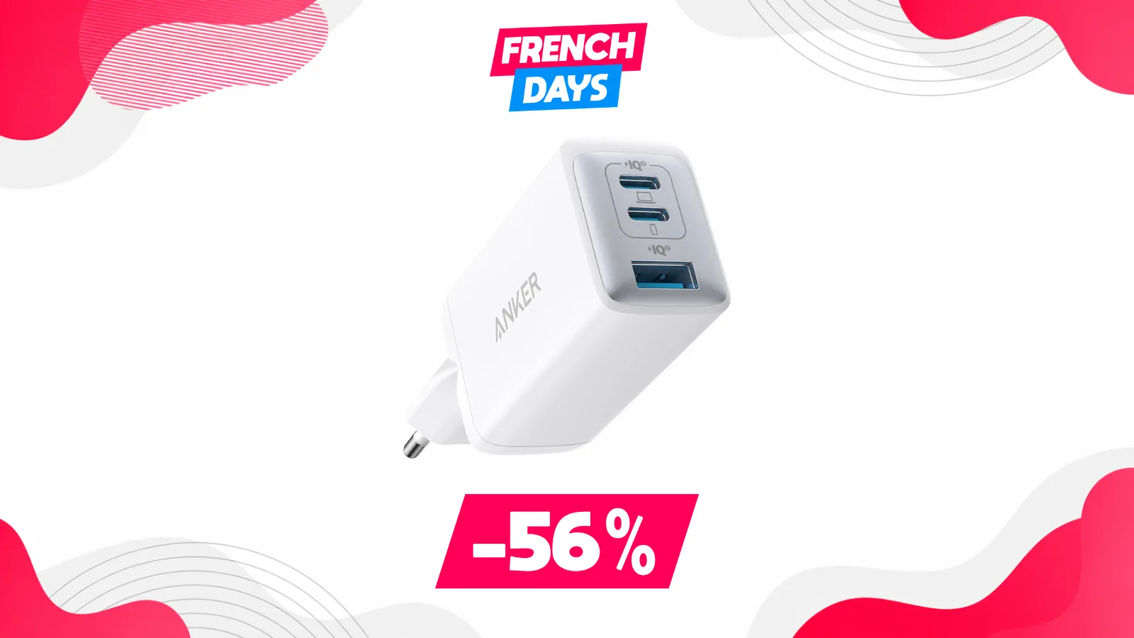 AMAZON CASSE LE PRIX DE CE CHARGEUR ANKER DE 65W AVEC TROIS PORTS DE CHARGE