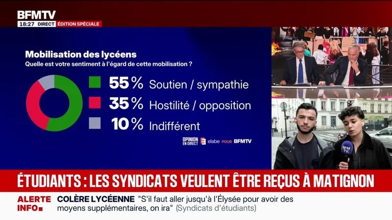 SONDAGE BFMTV. UNE MAJORITÉ DE FRANÇAIS APPROUVE LE MOUVEMENT DES LYCÉENS