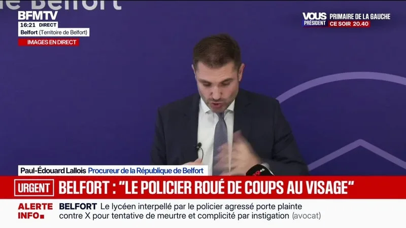 POLICIER FRAPPÉ EN MARGE D’UNE MOBILISATION LYCÉENNE: LE PREMIER JEUNE HOMME INTERPELLÉ, « SANS AUCUN ANTÉCÉDENT JUDICIAIRE » A RECONNU AVOIR DONNÉ « DEUX COUPS DE PIED DANS LA TÊTE », ASSURE LE PROCUREUR DE BELFORT