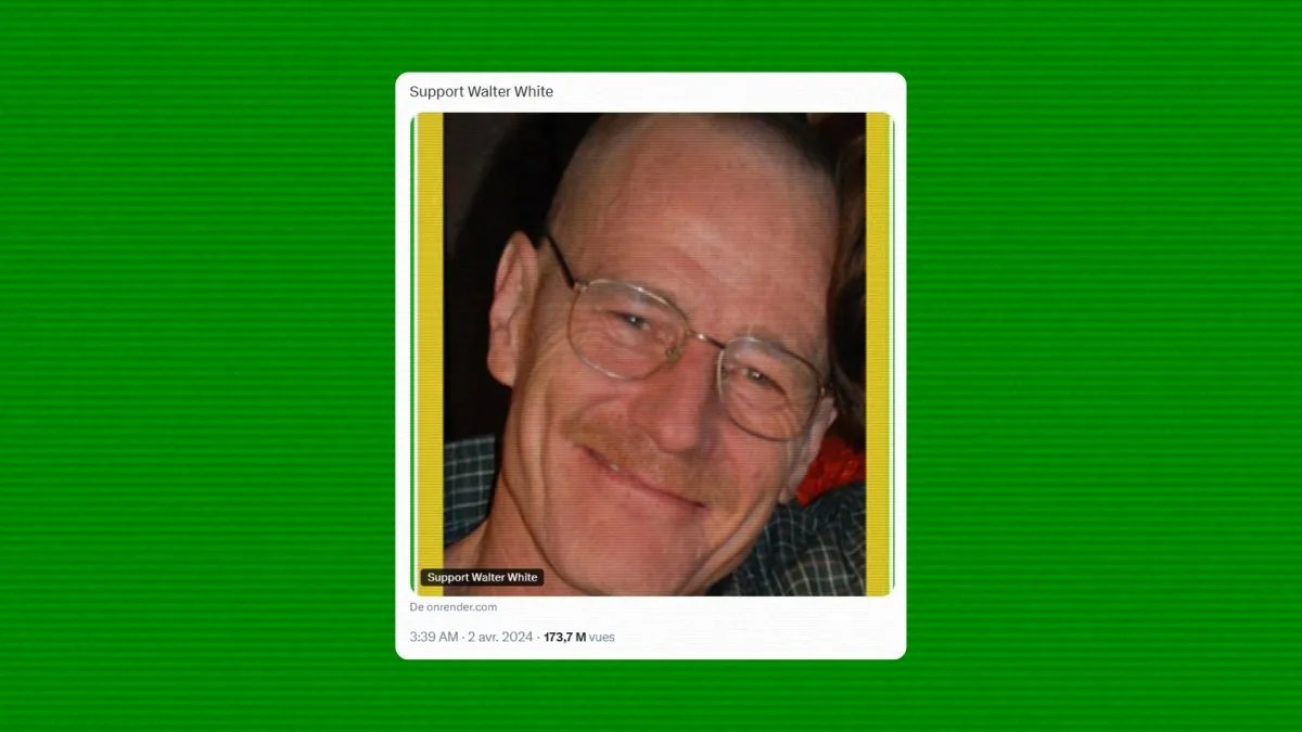POURQUOI CETTE ÉTRANGE PUB POUR WALTER WHITE TOURNE-T-ELLE EN BOUCLE SUR X DEPUIS DES ANNÉES ?