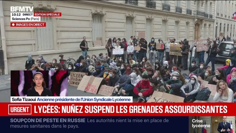 SUSPENSION DE L’USAGE DES GRENADES ASSOURDISSANTES: « IL A FALLU QUE L’ON AIT UN DRAME POUR RÉAGIR », REGRETTE SOFIA TIZAOUI, ANCIENNE PRÉSIDENTE DE L’UNION SYNDICALE LYCÉENNE