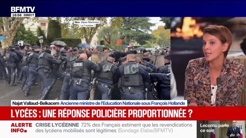 COLÈRE LYCÉENNE: « LE GOUVERNEMENT A EU UNE DOCTRINE DE MAINTIEN DE L’ORDRE QUI A RAMASSÉ TROP LARGE ET QUI N’A PAS ÉTÉ EFFICACE », ESTIME NAJAT VALLAUD-BELKACEM, ANCIENNE MINISTRE DE L’ÉDUCATION