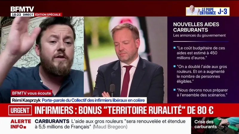BONUS « TERRITOIRE RURALITÉ » DE 80 EUROS: « ON N’EST PAS DU TOUT SATISFAITS », ASSURE LE PORTE-PAROLE DU COLLECTIF DES INFIRMIERS LIBÉRAUX EN COLÈRE