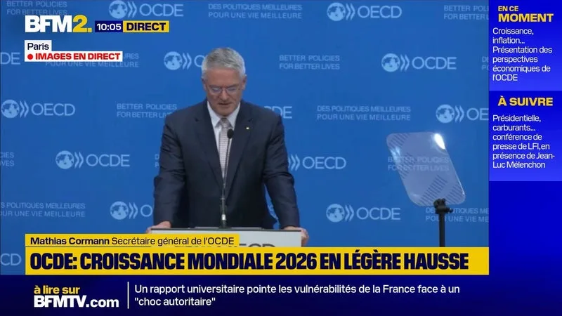 L’OCDE REVOIT SA PRÉVISION DE CROISSANCE MONDIALE 2026 EN LÉGÈRE HAUSSE