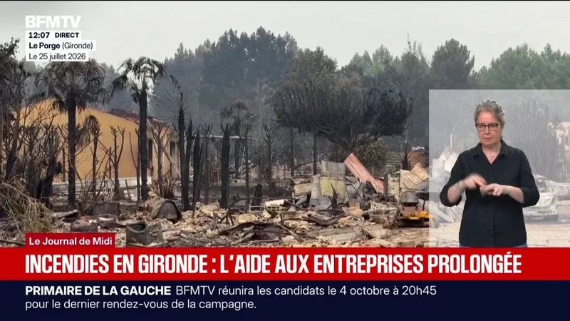 INCENDIES EN GIRONDE: L’AIDE AUX ENTREPRISES PROLONGÉE JUSQU’AU 4 OCTOBRE
