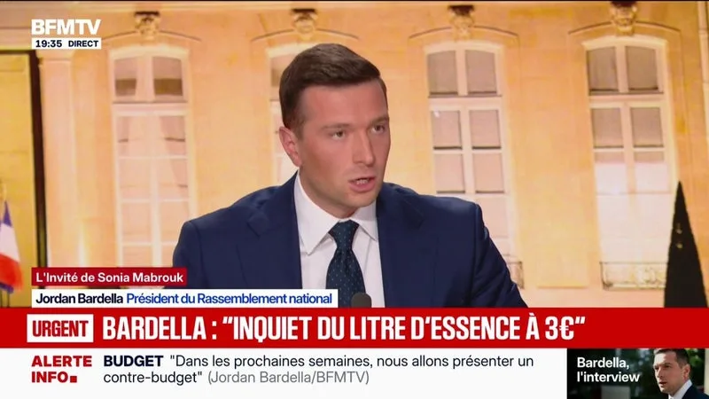 PRIX DES CARBURANTS: JORDAN BARDELLA DEMANDE DE “BAISSER LA FISCALITÉ SUR L’ESSENCE”