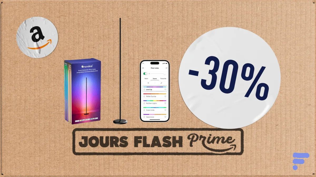 CE LAMPADAIRE CONNECTÉ NANOLEAF OFFRE UN NOUVEAU REGARD SUR VOTRE SALON AVEC UNE JOLIE PROMOTION DE 30 % DURANT LES JOURS FLASH PRIME