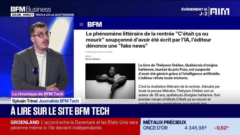 À LIRE SUR LE SITE TECH&CO : LE PHÉNOMÈNE LITTÉRAIRE DE LA RENTRÉE « C’ÉTAIT ÇA OU MOURIR » SOUPÇONNÉ D’AVOIR ÉTÉ ÉCRIT PAR L’IA, L’ÉDITEUR DÉNONCE UNE « FAKE NEWS », PAR SYLVAIN TRINEL – 22/09