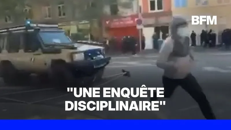MOBILISATION LYCÉENNE: À DUNKERQUE, UNE VOITURE DE POLICE FONCE EN DIRECTION DE MANIFESTANTS
