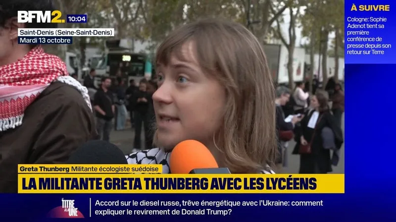 « IL EST GRAND TEMPS QUE LES JEUNES SE LÈVENT ET REVENDIQUENT LEURS DROITS », ESTIME GRETA THUNBERG AUX CÔTÉS DES LYCÉENS MOBILISÉS À SAINT-DENIS