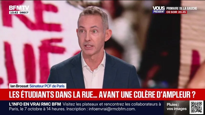 COLÈRE DES LYCÉENS: « SI L’EXPLICATION DU GOUVERNEMENT, C’EST LA MANIPULATION DE LFI, JE PENSE QU’ILS SONT COMPLÈTEMENT À CÔTÉ DE LA PLAQUE », AFFIRME IAN BROSSAT, SÉNATEUR PCF