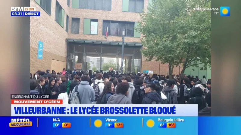 MOUVEMENT LYCÉEN : LE LYCÉE BROSSOLETTE BLOQUÉ À VILLEURBANNE, LES COURS ANNULÉS