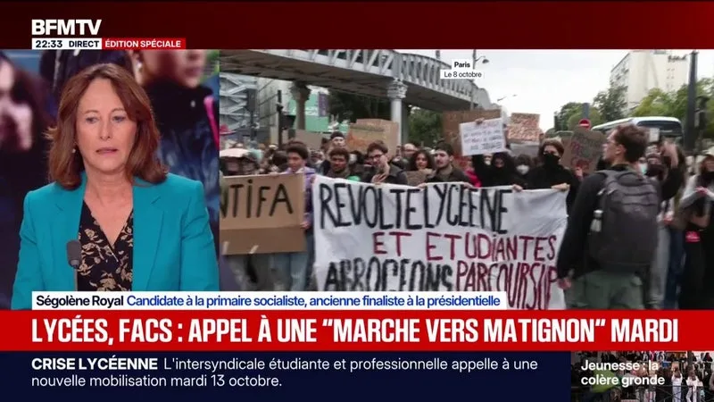 MOUVEMENT LYCÉEN: « ON N’EST PLUS EN RÉPUBLIQUE », ESTIME SÉGOLÈNE ROYAL, CANDIDATE À LA PRIMAIRE SOCIALE-DÉMOCRATE