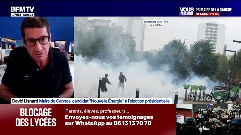COLÈRE LYCÉENNE: « AUJOURD’HUI TOUT CE QUI ARRIVE C’EST LE FRUIT D’UNE MULTITUDE DE FACTEURS », DÉTAILLE DAVID LISNARD, MAIRE DE CANNES ET CANDIDAT À L’ÉLECTION PRÉSIDENTIELLE