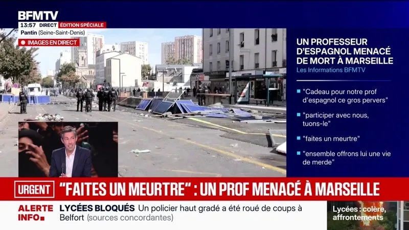 INFO BFMTV – MARSEILLE: UN PROFESSEUR D’ESPAGNOL MENACÉ DE MORT SUR DES TRACTS