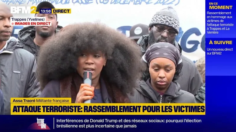 RASSEMBLEMENT À TRAPPES: « NOUS VIVONS UN CHAOS TOTAL, UNE RÉPRESSION TOTALE, DES ACTES TERRORISTES GRAVES », DÉCLARE ASSA TRAORÉ, MILITANTE