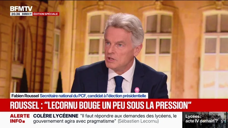 PRISE DE PAROLE DE SÉBASTIEN LECORNU SUR LES LYCÉENS: « LA JEUNESSE EST UNE PRIORITÉ NATIONALE », AFFIRME FABIEN ROUSSEL, CANDIDAT PCF À L’ÉLECTION PRÉSIDENTIELLE