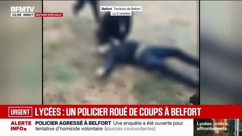 ATTENTION IMAGES VIOLENTES – UN POLICIER HAUT GRADÉ EN CIVIL ROUÉ DE COUPS À BELFORT
