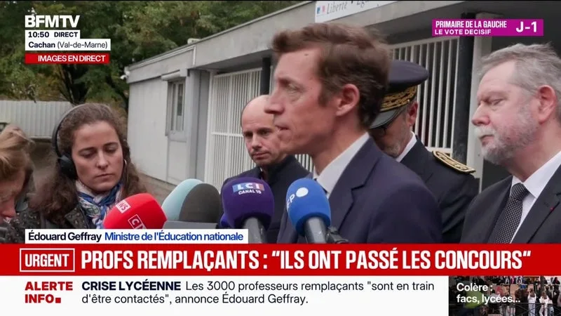 ÉDOUARD GEFFRAY, MINISTRE DE L’ÉDUCATION NATIONALE: « JE NE VAIS PAS CACHER LE FAIT QU’IL Y AVAIT 3.000 PERSONNES QUI N’ÉTAIENT PAS ACTUELLEMENT AFFECTÉES DEVANT DES ÉLÈVES »