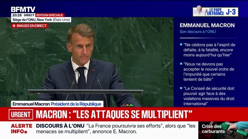 EMMANUEL MACRON À L’ONU: « NOTRE DEVOIR C’EST L’ACTION, LA FRANCE Y EST PRÊTE »