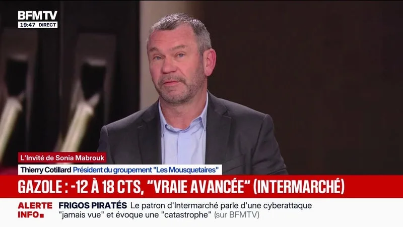 BAISSE DU GAZOLE DE 12 À 18 CENTIMES À LA POMPE: « C’EST UNE VRAIE AVANCÉE », ESTIME THIERRY COTTILLARD, PRÉSIDENT DU GROUPEMENT LES MOUSQUETAIRES