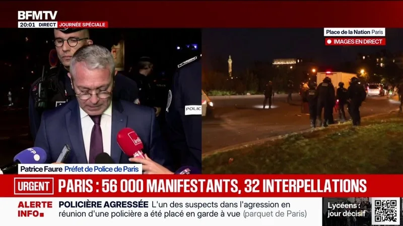 PARTICIPANTS, INTERPELLATIONS, BLESSÉS… LE PRÉFET DE POLICE DE PARIS COMMUNIQUE LES CHIFFRES DE LA MOBILISATION LYCÉENNE DANS LA CAPITALE