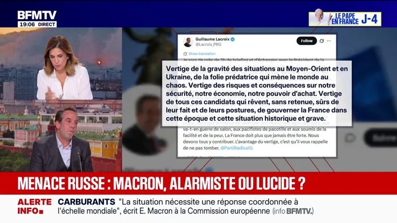 « MON DEVOIR C’EST D’ÊTRE UN LANCEUR D’ALERTE »: GUILLAUME LACROIX, PRÉSIDENT DU PARTI RADICAL DE GAUCHE, REVIENT SUR SON TWEET DEVENU VIRAL APRÈS LA RÉUNION À L’ÉLYSÉE SUR LA MENACE RUSSE