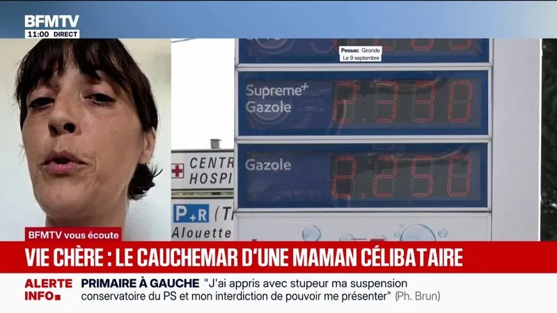 PRIX DES CARBURANTS: »ON EST OBLIGÉ D’EN ARRIVER À UN POINT OÙ IL FAUT SE RÉVOLTER POUR ÊTRE UN MINIMUM ENTENDU », DÉPLORE ÉLODIE, MÈRE CÉLIBATAIRE EN INVALIDITÉ