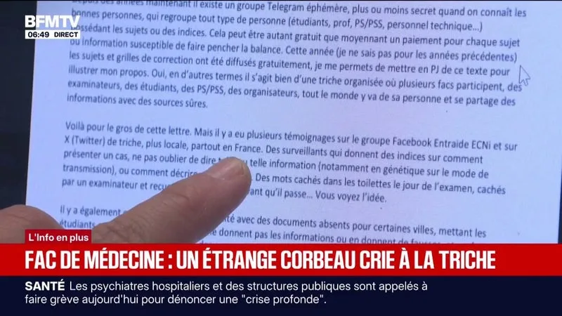 « C’EST GRAVISSIME, SI C’EST LE CAS »: LES ÉTUDIANTS EN MÉDECINE BOULEVERSÉS PAR LES SOUPÇONS DE TRICHE À LEUR CONCOURS ORAL D’INTERNAT