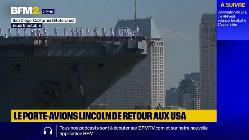 LE PORTE-AVIONS ABRAHAM LINCOLN DE RETOUR AUX ÉTATS-UNIS APRÈS UN DÉPLOIEMENT MOUVEMENTÉ
