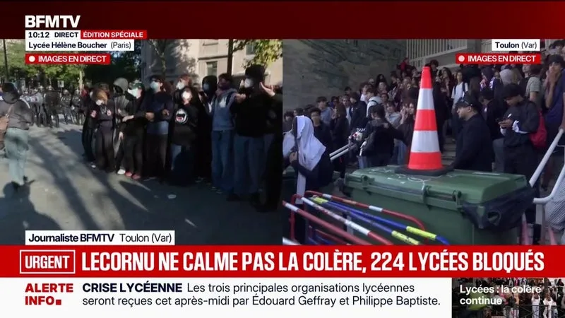 COLÈRE DES LYCÉENS: RASSEMBLEMENT DANS LE CALME AU LYCÉE BONAPARTE DE TOULON