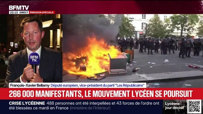« LE MÉPRIS QUE VOUS AVEZ ENVERS LES LYCÉENS QUI SE RÉVOLTENT EST ABJECT »: SOFIA TIZAOUI, ANCIENNE PRÉSIDENTE DE L’UNION SYNDICALE LYCÉENNE, RÉPOND À FRANÇOIS-XAVIER BELLAMY, VICE-PRÉSIDENT DES RÉPUBLICAINS