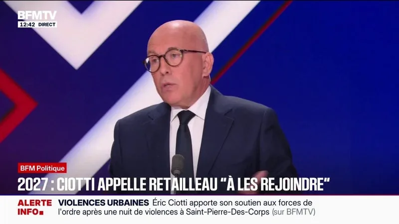« JE DIS À BRUNO DE NOUS REJOINDRE », LANCE ÉRIC CIOTTI, PRÉSIDENT DE L’UDR ET MAIRE DE NICE, À L’ADRESSE DE BRUNO RETAILLEAU