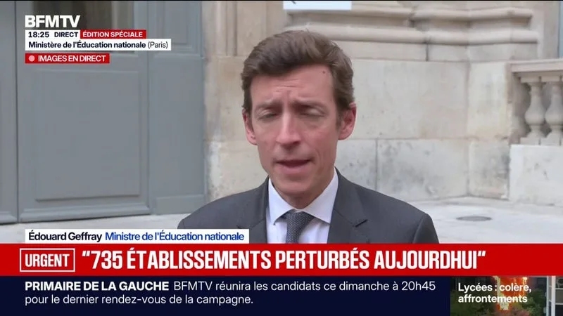 COLÈRE LYCÉENNE: « 735 ÉTABLISSEMENTS PERTURBÉS » CE VENDREDI, INDIQUE ÉDOUARD GEFFRAY, MINISTRE DE L’ÉDUCATION NATIONALE