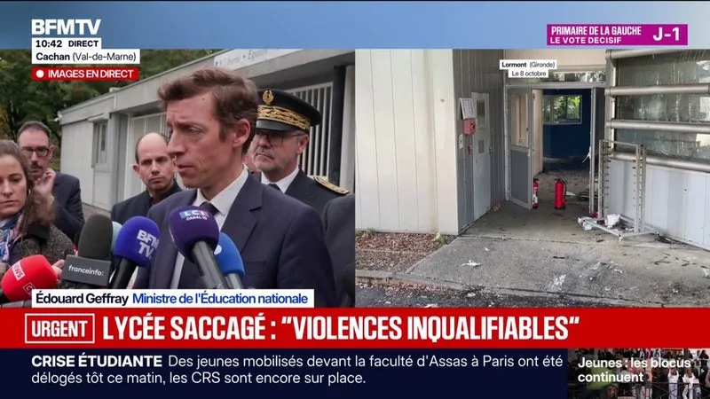 LE MINISTRE DE L’ÉDUCATION NATIONALE ÉDOUARD GEFFRAY ASSURE QUE LES REVENDICATIONS DES LYCÉENS SONT « ENTENDUES »