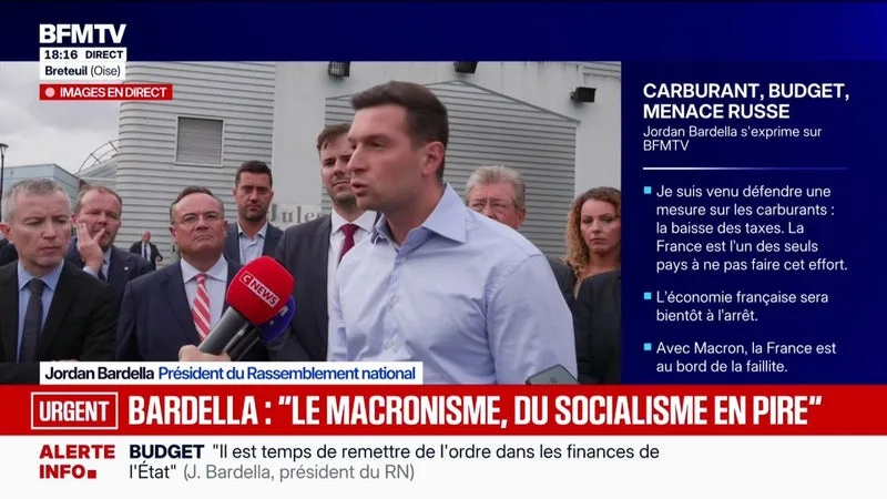 « LE MACRONISME AURA ÉTÉ UN SOCIALISME EN PIRE », ESTIME JORDAN BARDELLA, PRÉSIDENT DU RN