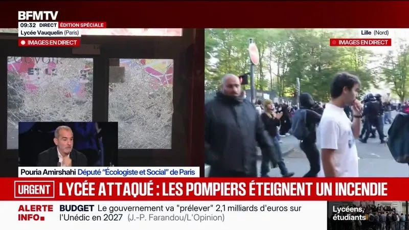 COLÈRE LYCÉENNE: « JE N’AI JAMAIS VU UN TEL NIVEAU DE RÉPRESSION, SI RAPIDE, SI BRUTAL, TOUT DE SUITE », ASSURE POURIA AMIRSHAHI, DÉPUTÉ ÉCOLOGISTE ET SOCIAL DE PARIS