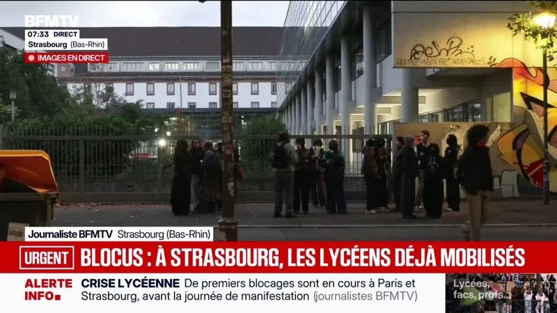 MOUVEMENT LYCÉEN: UNE QUARANTAINE D’ÉLÈVES MOBILISÉS À STRABOURG POUR BLOQUER L’ENTRÉE DE LEUR ÉTABLISSEMENT