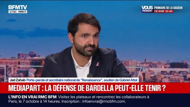 PROPOS ANTISÉMITES ATTRIBUÉS À JORDAN BARDELLA: « ÇA FAIT DES ANNÉES QU’ON NOUS PARLE DES BREBIS GALEUSES, NOUS AVONS TROUVÉ LE BERGER EN CHEF », ASSURE JAD ZAHAB, PORTE-PAROLE DE RENAISSANCE