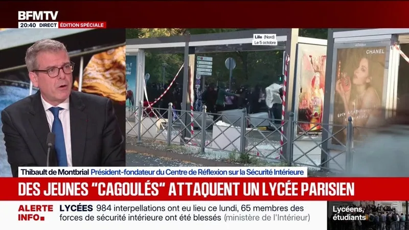 COLÈRE LYCÉENNE: « CE QUI ME FRAPPE LE PLUS, C’EST LA VIOLENCE DES ATTEINTES AUX PERSONNES », ASSURE THIBAULT DE MONTBRIAL (CENTRE DE RÉFLEXION SUR LA SÉCURITÉ INTÉRIEURE)