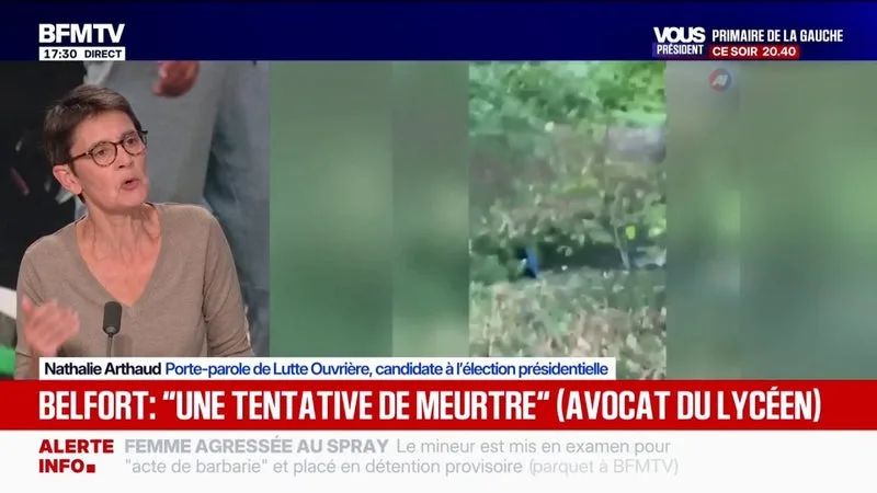 POLICIER FRAPPÉ À BELFORT ET CONDITIONS D’INTERPELLATION D’UN MINEUR: « CE QUI EST GRAVE, C’EST QU’UN COMMISSAIRE DE POLICE AGISSE COMME ÇA; IL A CHERCHÉ À TERRORISER CE JEUNE », ASSURE NATHALIE ARTHAUD, PORTE-PAROLE DE LUTTE OUVRIÈRE