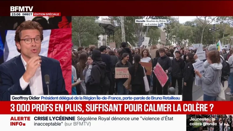 « ILS ÉTAIENT OÙ LES 3.000 PROFS ? ILS SONT NÉS CETTE NUIT ? DONC C’EST UNE QUESTION D’ORGANISATION PAS DE MOYENS », DÉCLARE GEOFFROY DIDIER, PORTE-PAROLE DE BRUNO RETAILLEAU