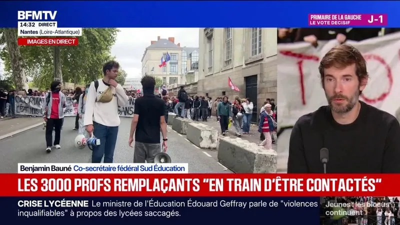 « POURQUOI CES POSTES N’ONT-ILS PAS ÉTÉ DÉPLOYÉS PLUS TÔT? », S’INTERROGE BENJAMIN BAUNÉ, CO-SECRÉTAIRE FÉDÉRAL SUD ÉDUCATION, APRÈS L’ANNONCE DE L’ARRIVÉE DE 3.000 PROFESSEURS REMPLAÇANTS