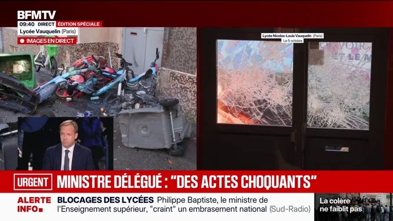 LYCÉE VAUQUELIN PRIS POUR CIBLE: JEAN-DIDIER BERGER, MINISTRE DÉLÉGUÉ AUPRÈS DU MINISTRE DE L’INTÉRIEUR, DÉNONCE « DES ACTES CRIMINELS »